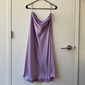 Cotton Candy LA Lavender Midi Satin Skirt